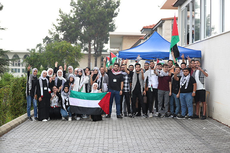 RHU students stand out for advocating the rights of the Palestinian ...